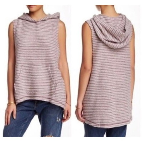 Free People Hooded Sleeveless Sweater - Purple and brown - Picture 1 of 8